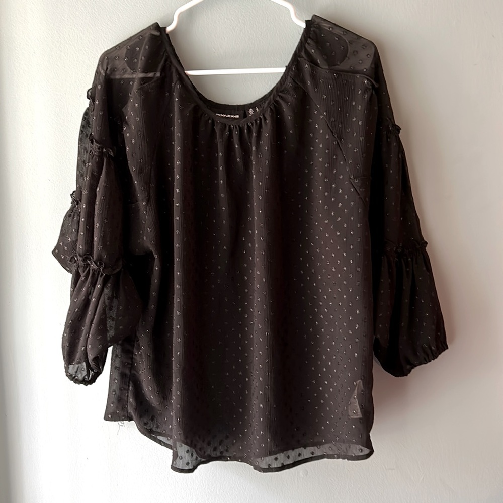 DKNY Iridescent Dots Top   Size L EUC - Picture 2 of 6